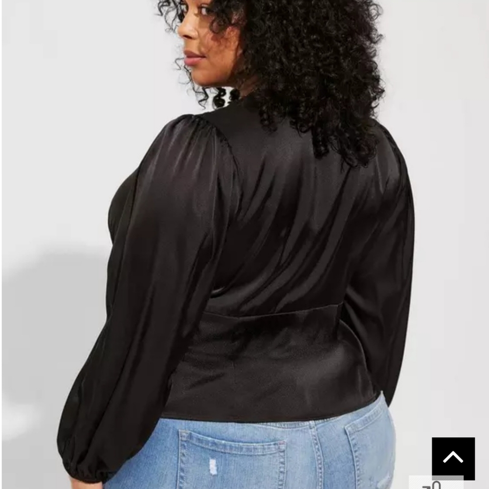 Torrid Black Button Front Blouse - Picture 4 of 9